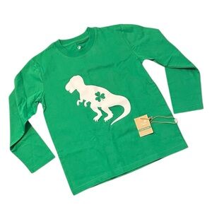Tstars toddler long sleeve shamrock/ dinosaur green Tee